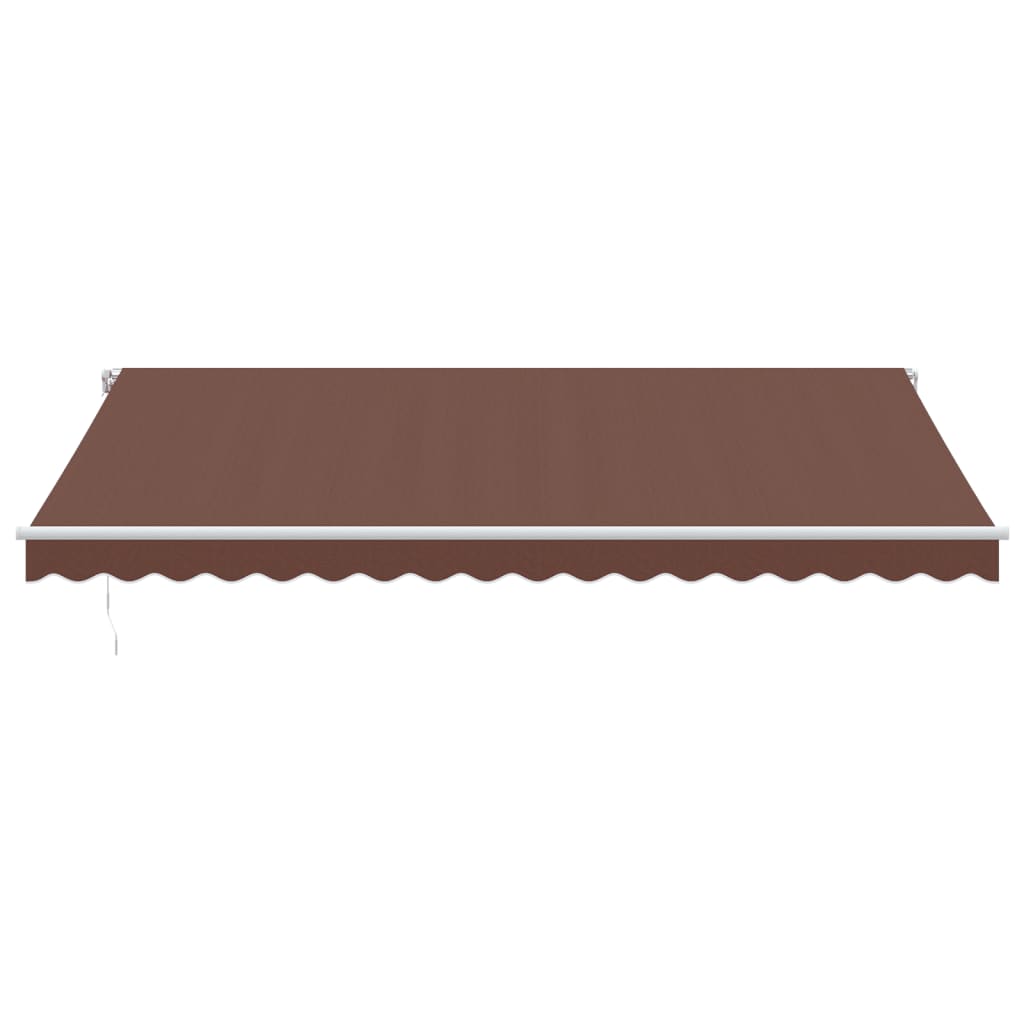 Toldo retrátil manual com luz LED 450x350 cm castanho