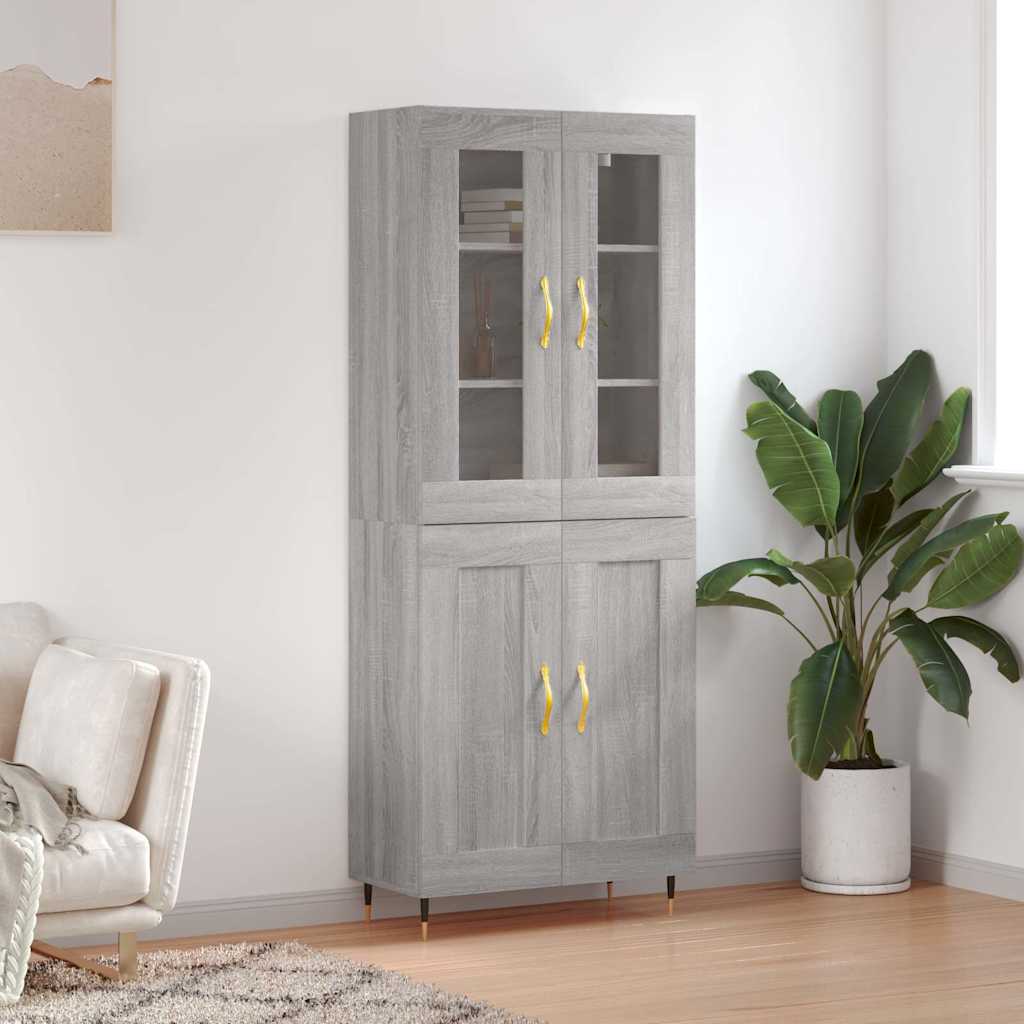 Armário alto 69,5x34x180 cm derivados de madeira sonoma cinza