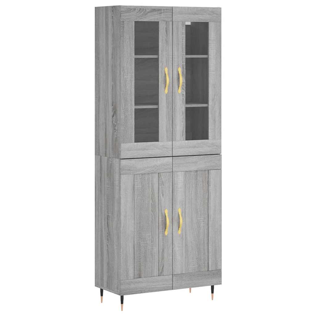 Armário alto 69,5x34x180 cm derivados de madeira sonoma cinza