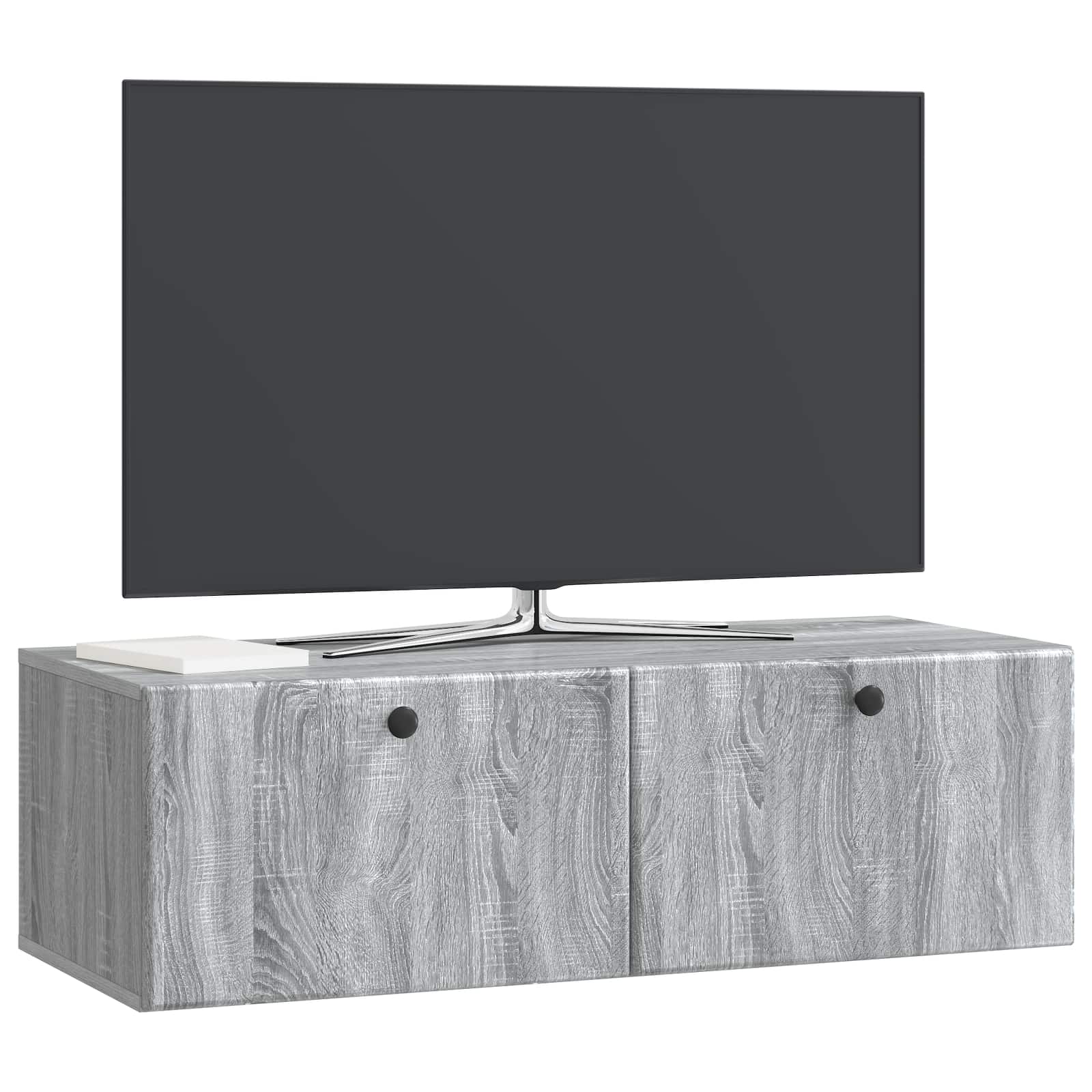 Gabinete de TV de parede 98 x 41 x 30 cm sonoma cinzento