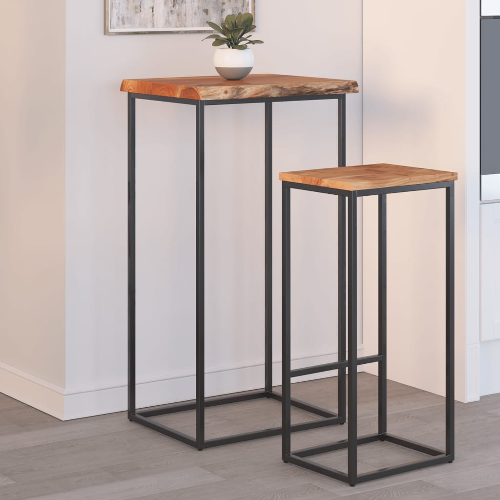 Tampo de mesa retangular borda viva 40x40x2,5 cm acácia maciça