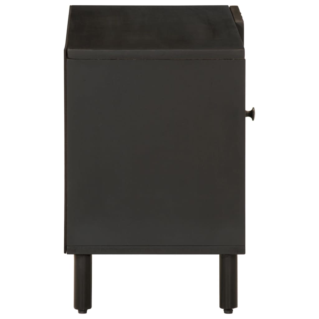 Móvel de TV 80x31x46 cm madeira de mangueira maciça preto