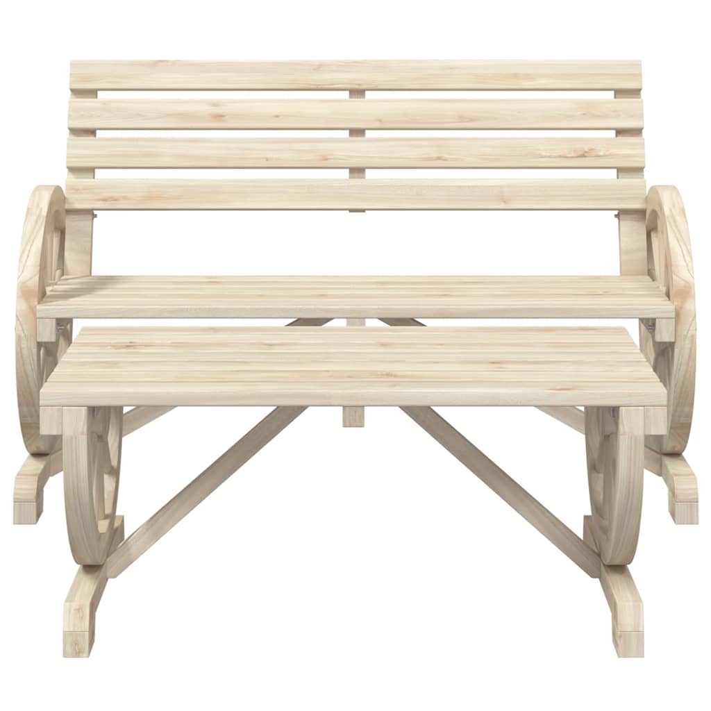 2 Pcs conjunto lounge de jardim madeira de abeto maciça