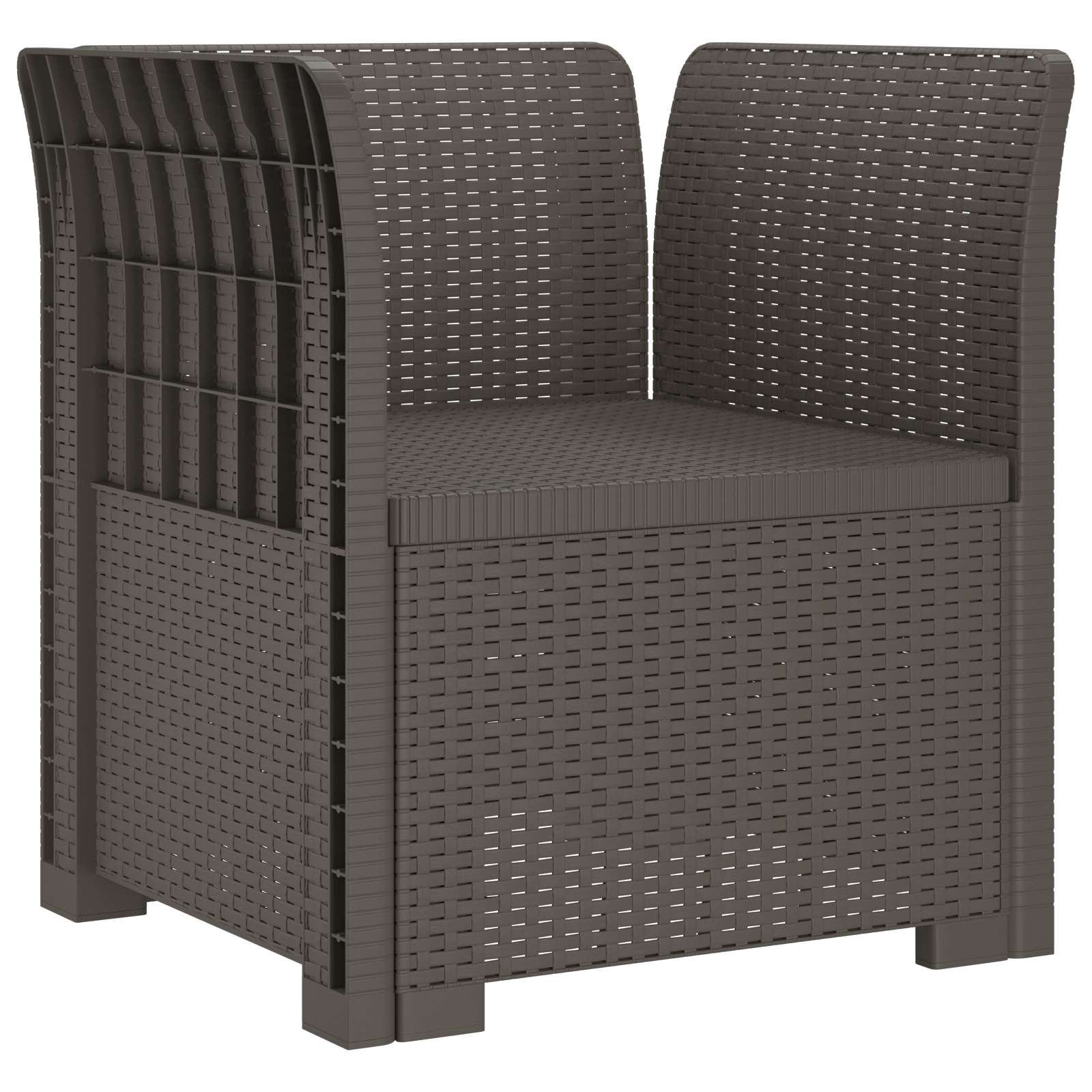 Poltrona 1 lugar look rattan PP cinzento-claro