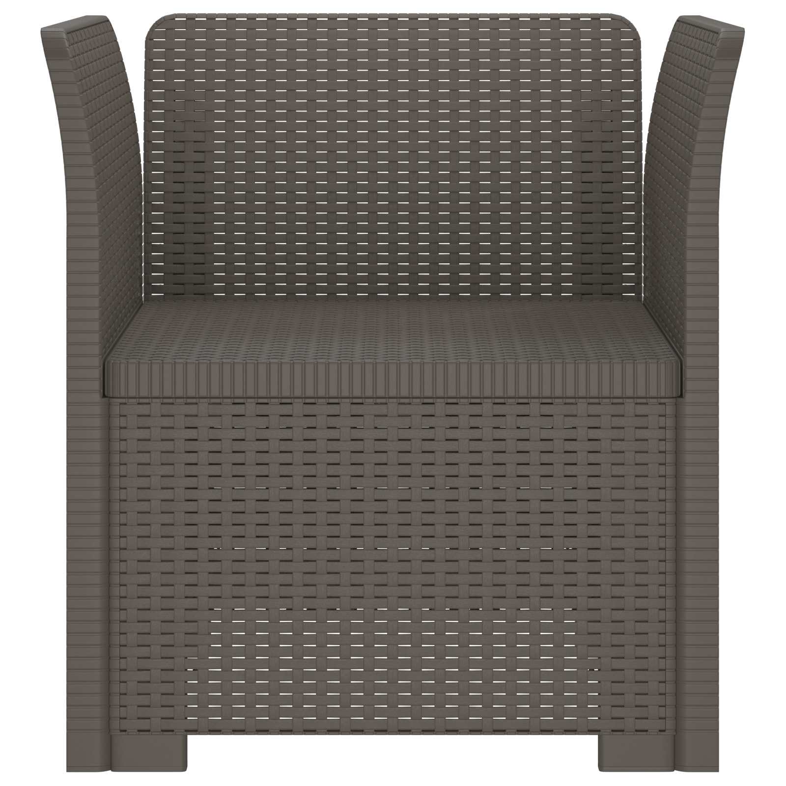Poltrona 1 lugar look rattan PP cinzento-claro