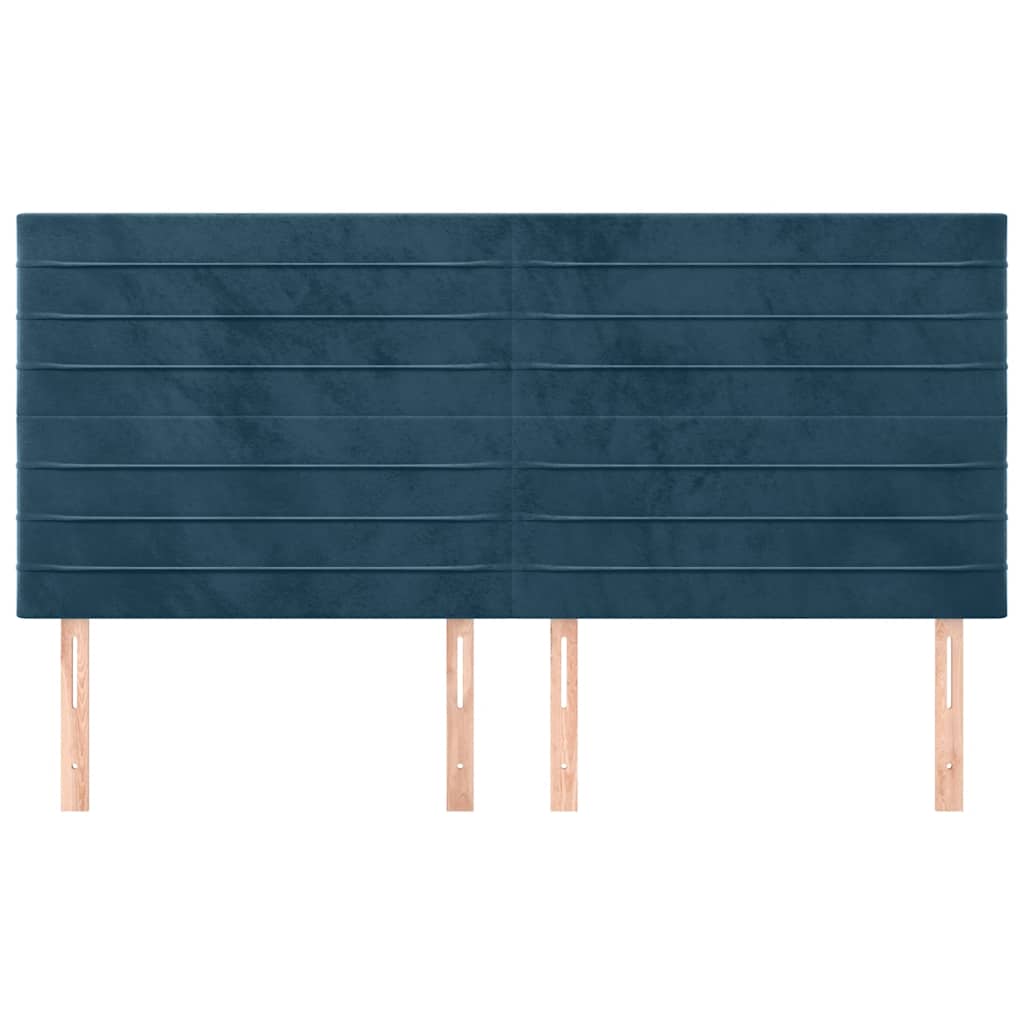 Cabeceira azul escuro 180x5x118/128 cm veludo