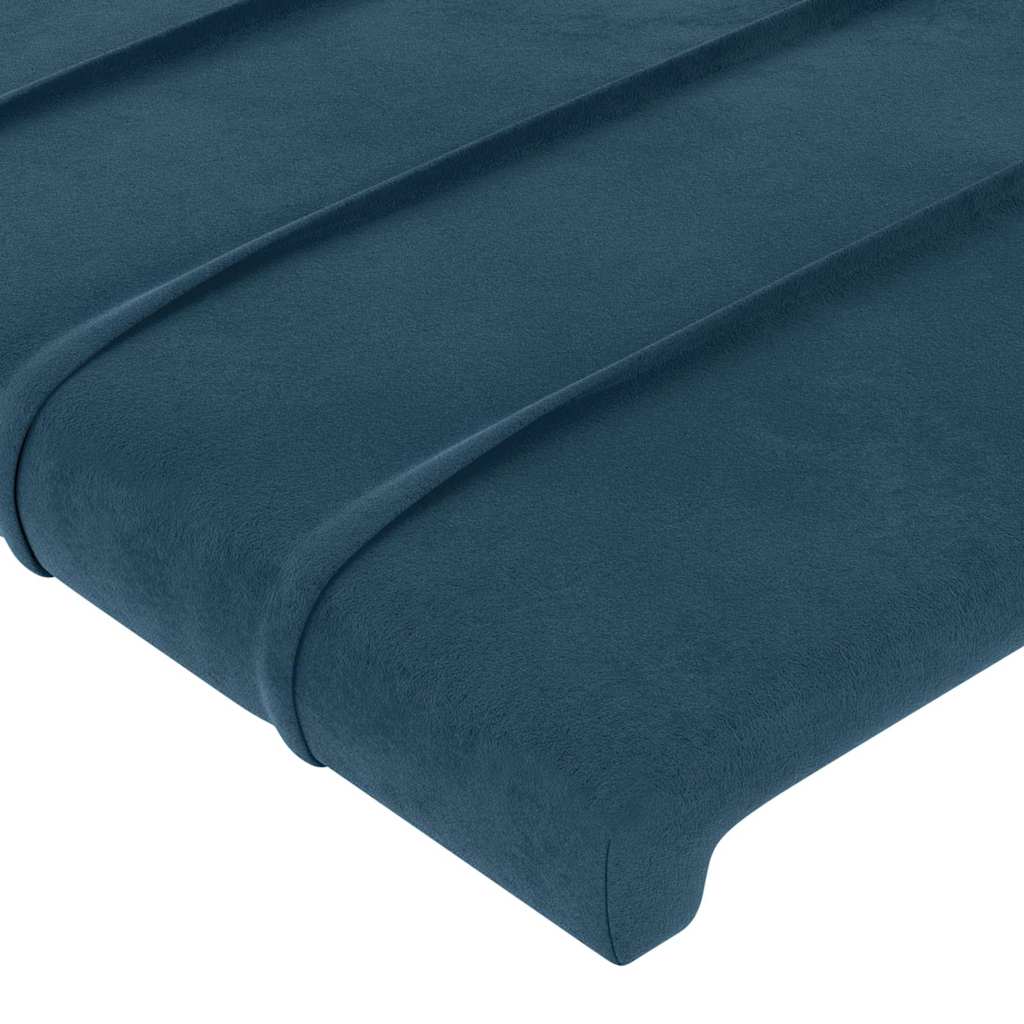 Cabeceira azul escuro 180x5x118/128 cm veludo