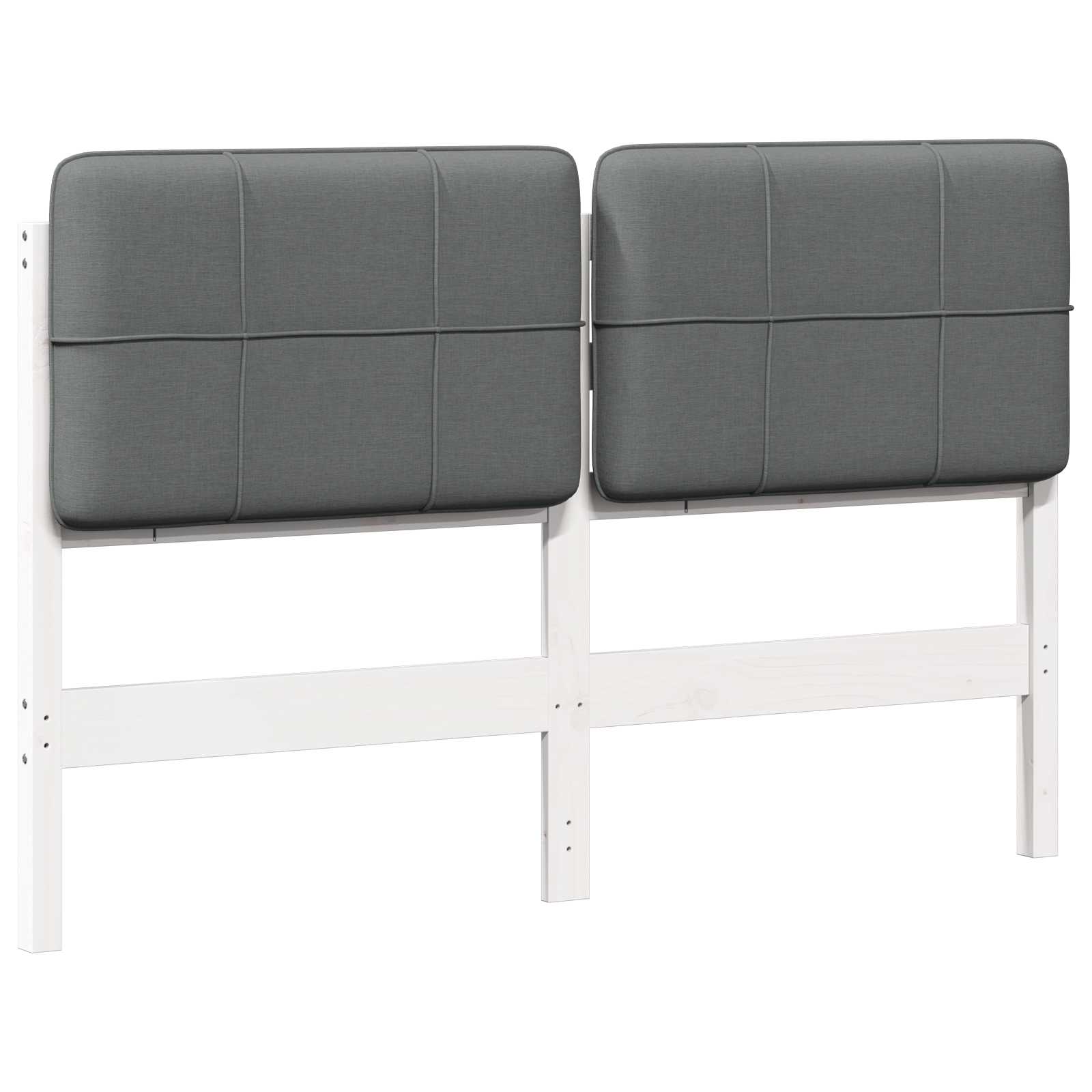 Cabeceira estofada com cabeceira branco e cinza claro 150 cm