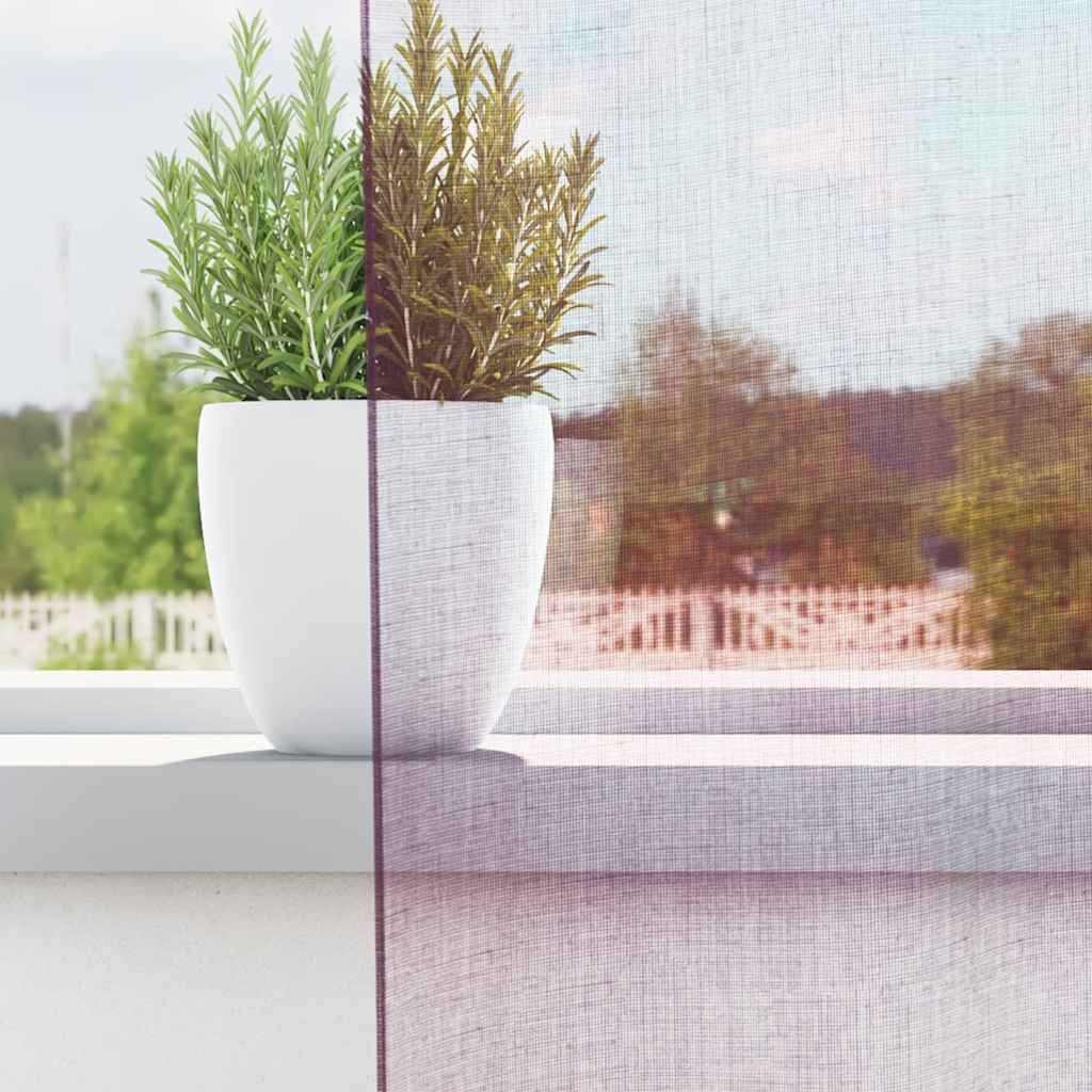 Cortinas de voile com laços 2 pcs roxo 140x175 cm