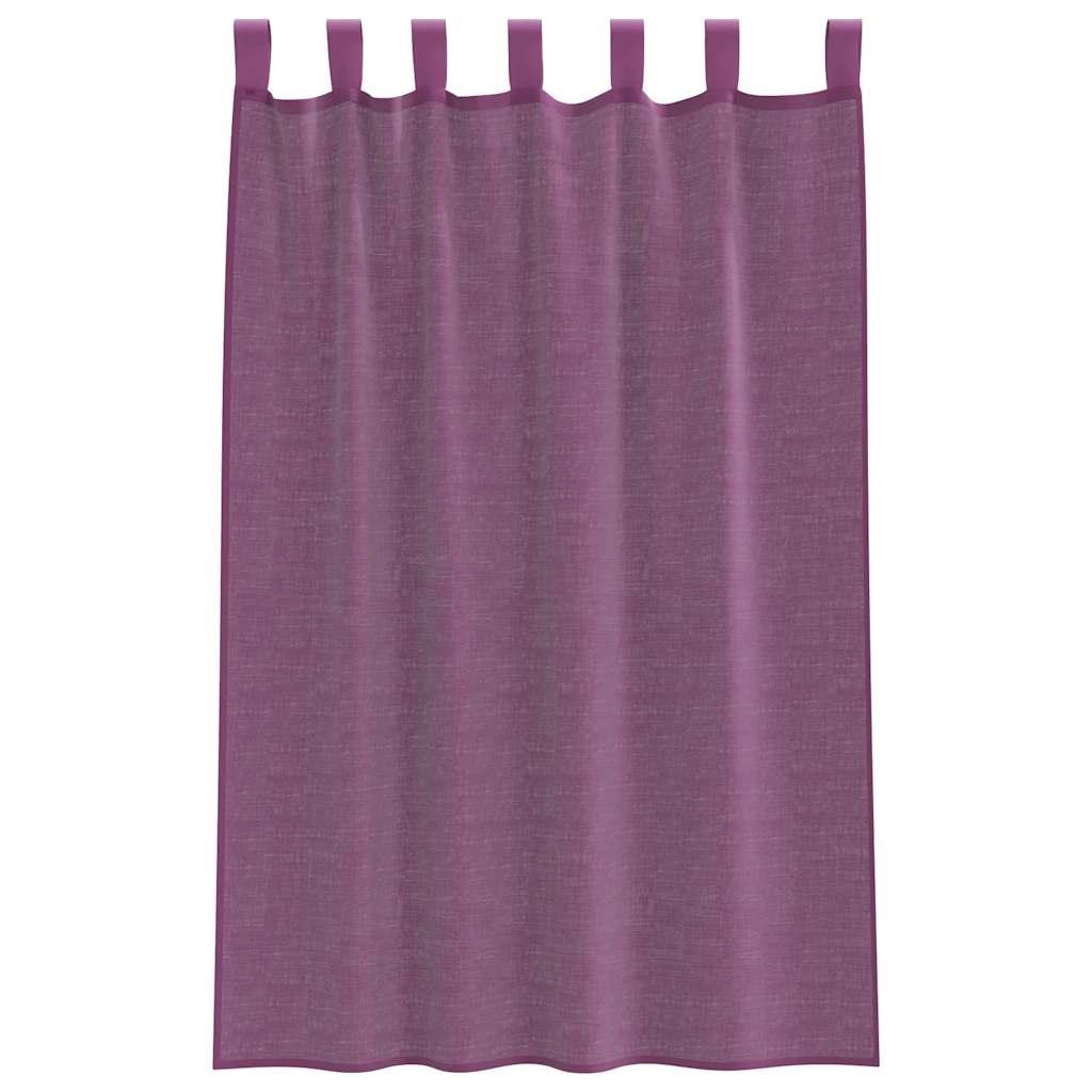 Cortinas de voile com laços 2 pcs roxo 140x175 cm