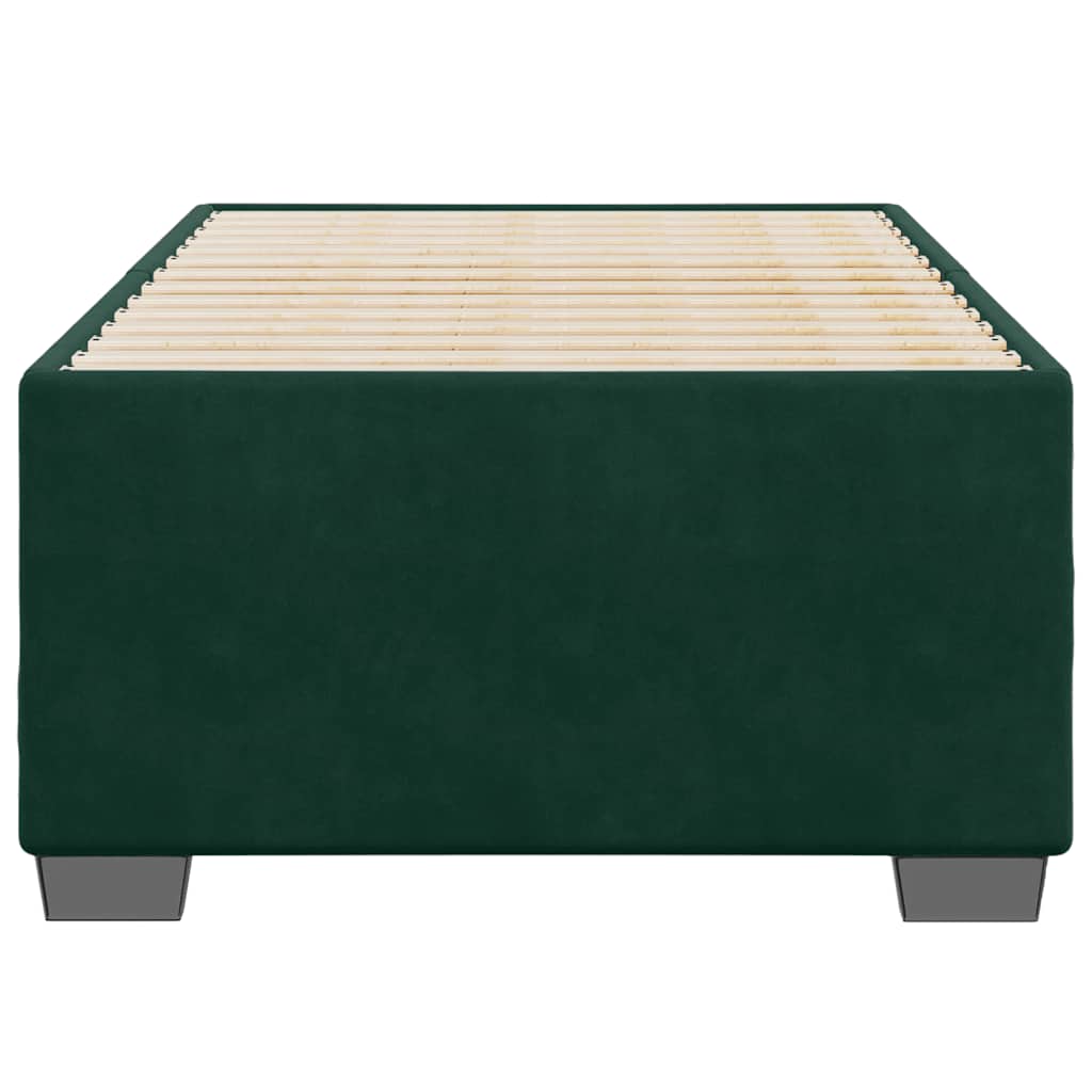 Estrutura de cama sem colchão 90x190 cm veludo verde-escuro