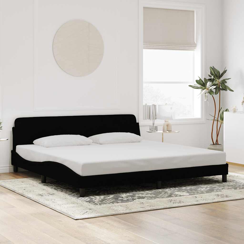 Estrutura de cama dover 200x200 cm veludo preto