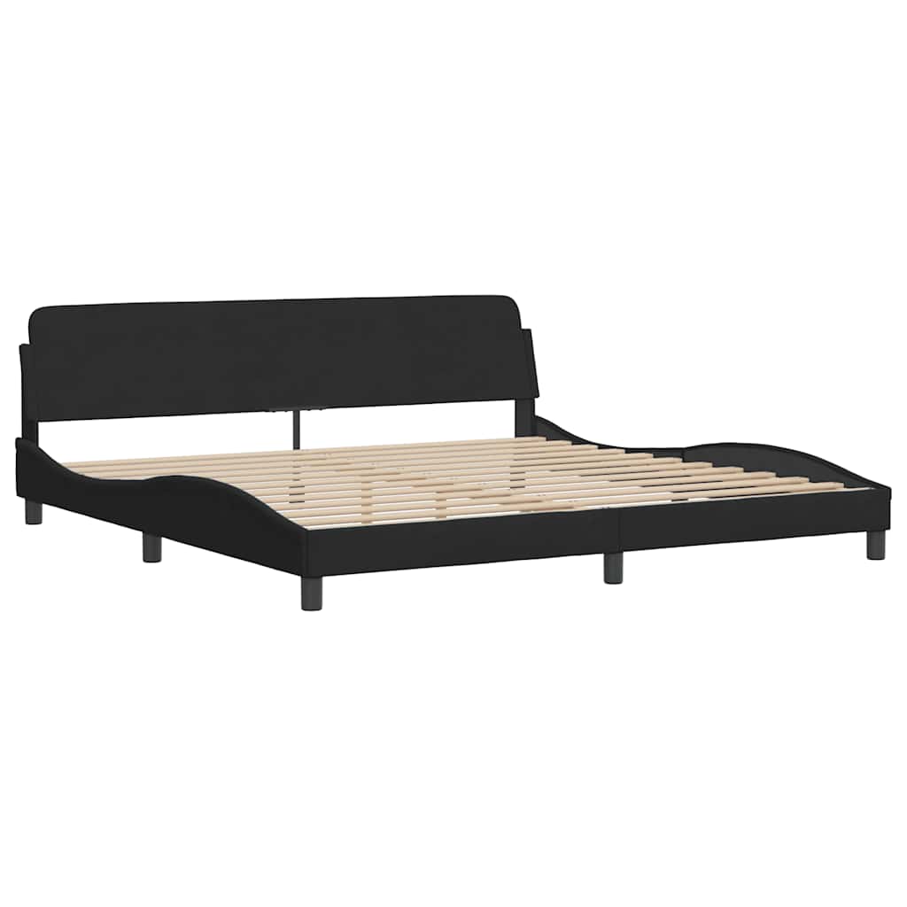 Estrutura de cama dover 200x200 cm veludo preto