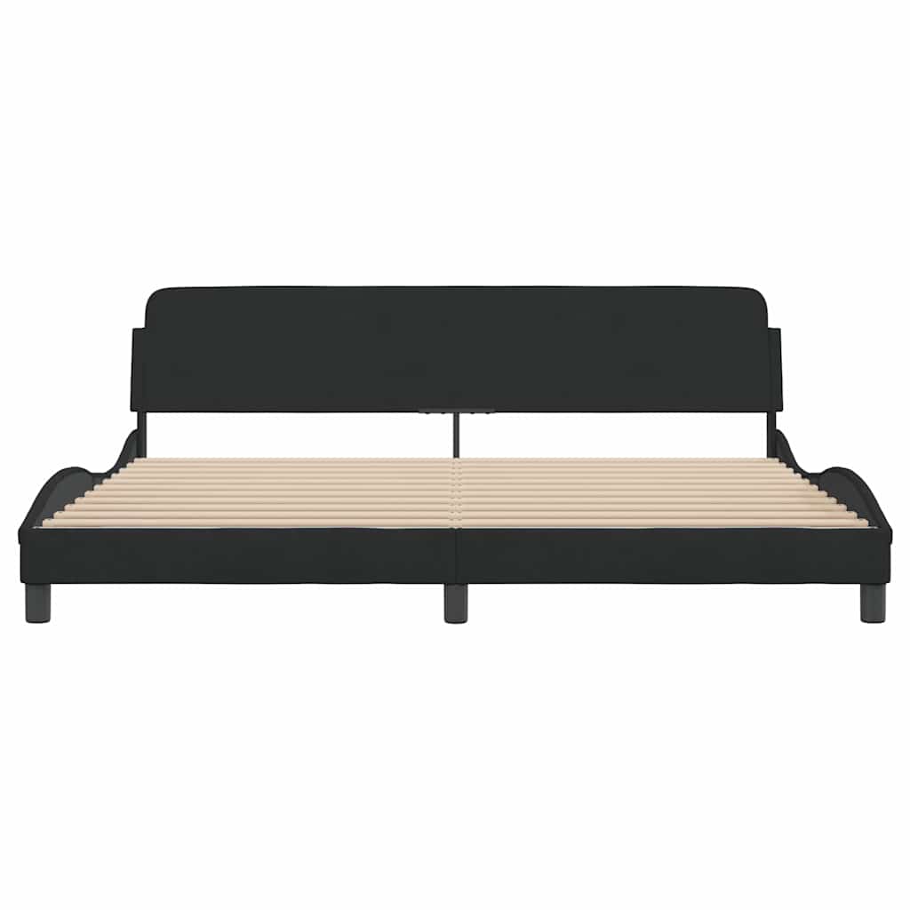 Estrutura de cama dover 200x200 cm veludo preto