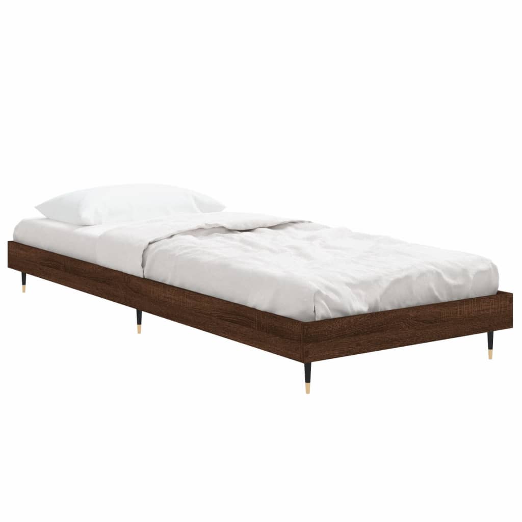 Estrutura cama s/ colchão derivados madeira carvalho castanho