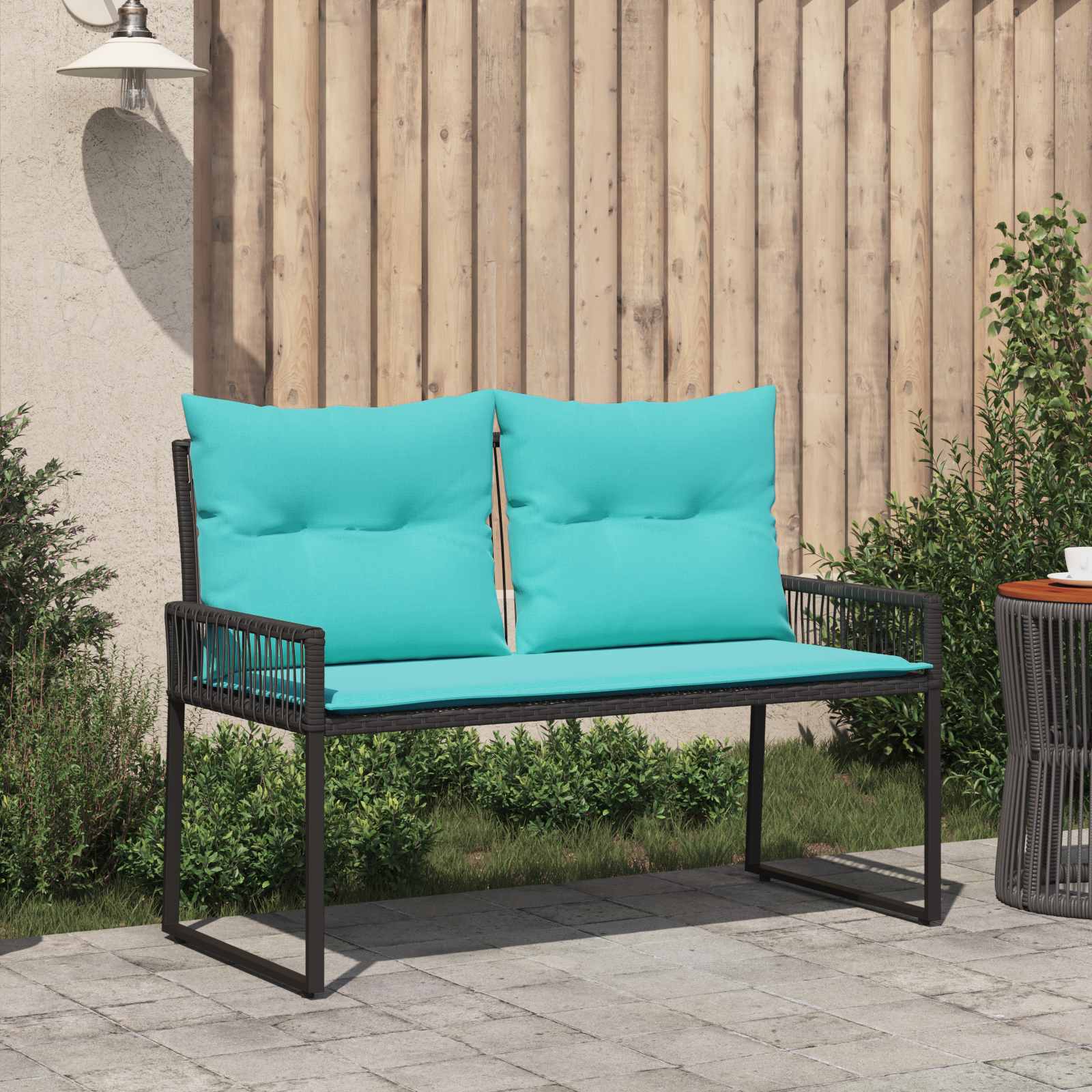 Banco de exterior 2 -seater 4 unid. 110 x 59 x 82 cm vime PE
