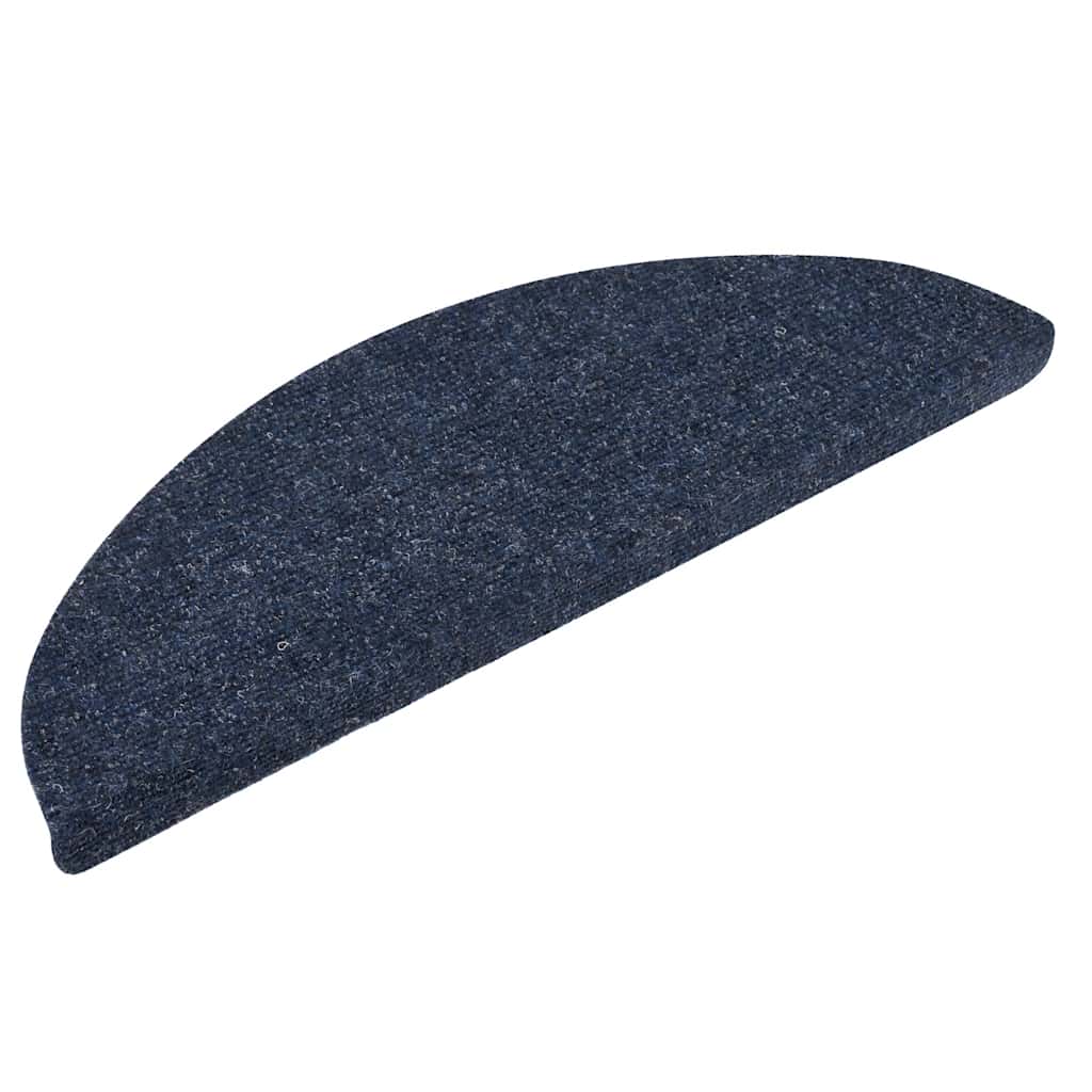 Tapetes de escada autoadesivos 10 peças 56x17x3 cm azul meia-lua