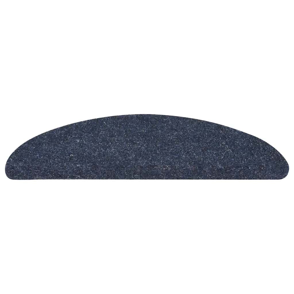 Tapetes de escada autoadesivos 10 peças 56x17x3 cm azul meia-lua