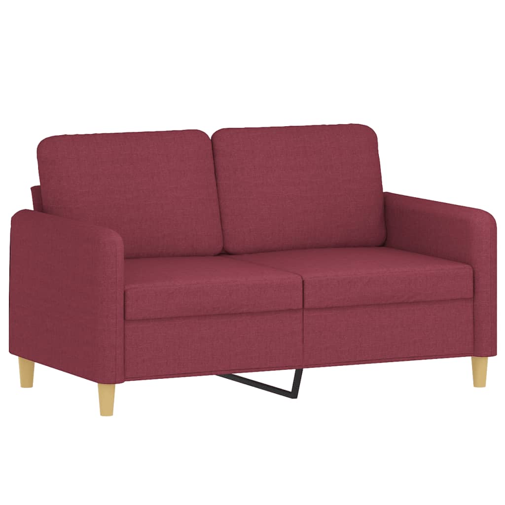 3 Pcs conjunto de sofás com almofadões tecido vermelho tinto