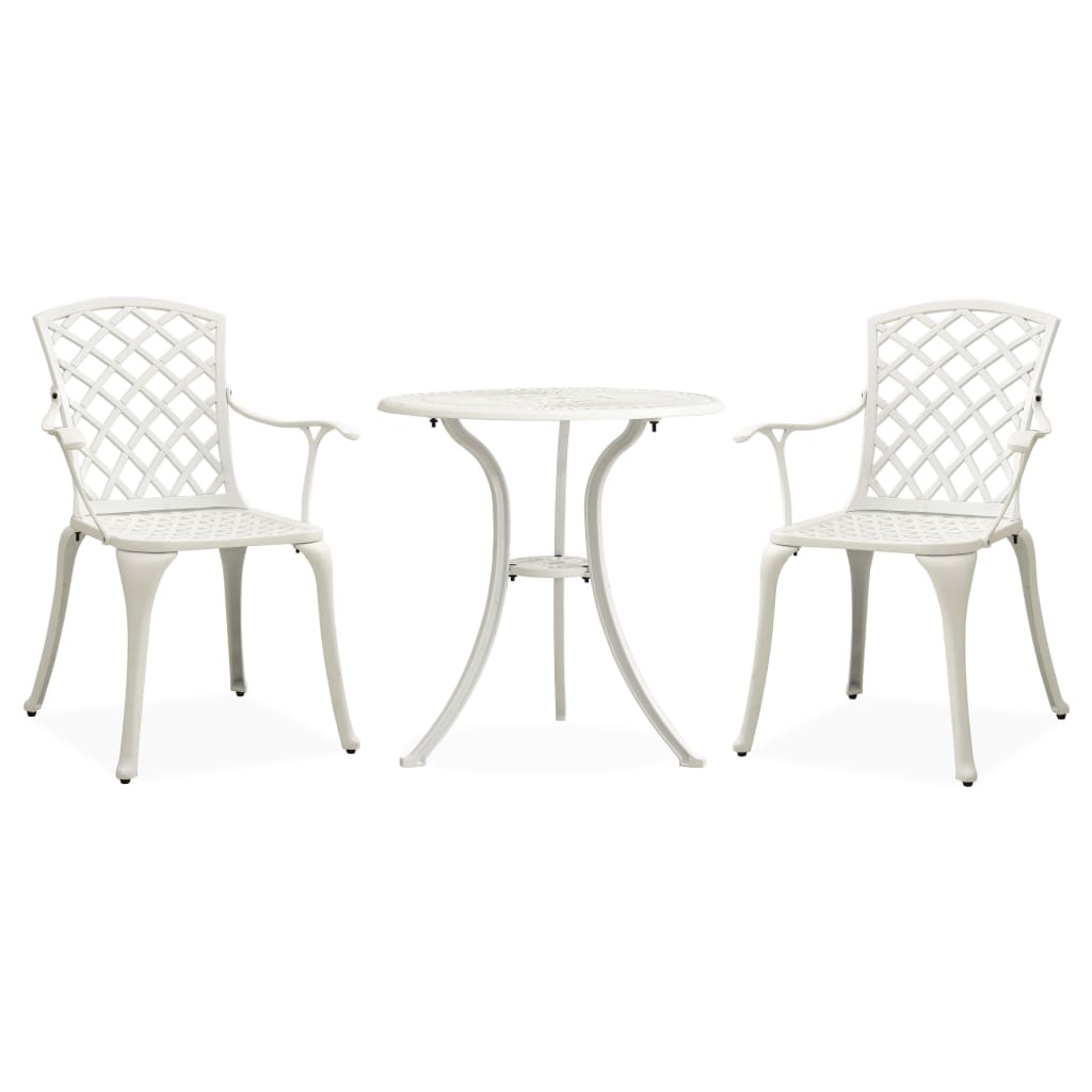 3 Pcs conjunto de bistrô alumínio fundido branco
