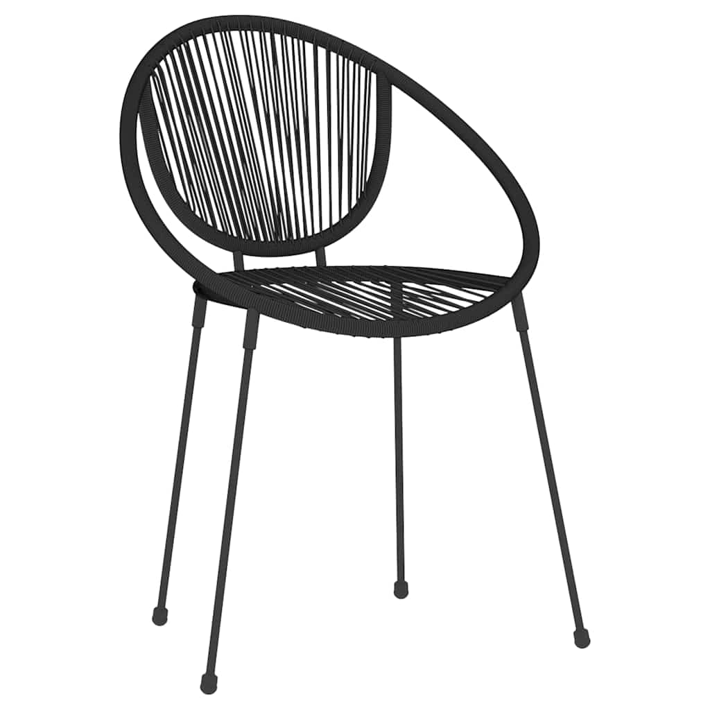 3 Pcs conjunto de jantar para jardim preto