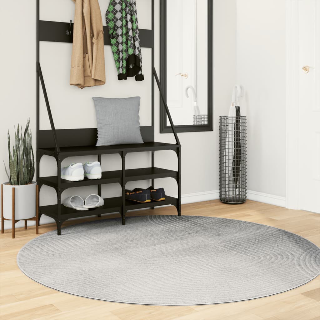 Tapete de pelo curto iza visual escandinavo ø 160 cm cinzento