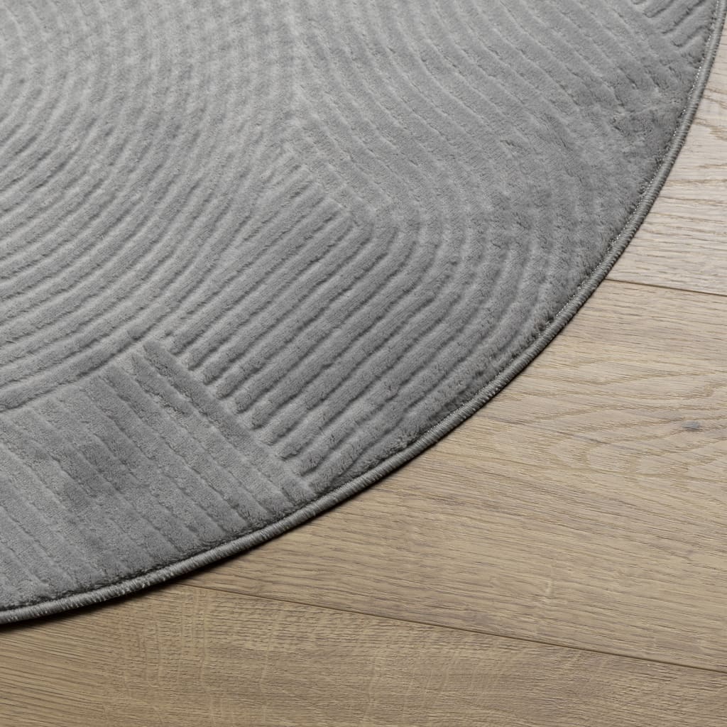 Tapete de pelo curto iza visual escandinavo ø 160 cm cinzento