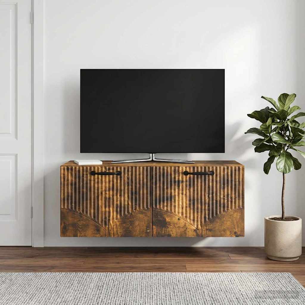 Gabinete de TV de parede carvalho fumado 78,5 x 31 x 30 cm
