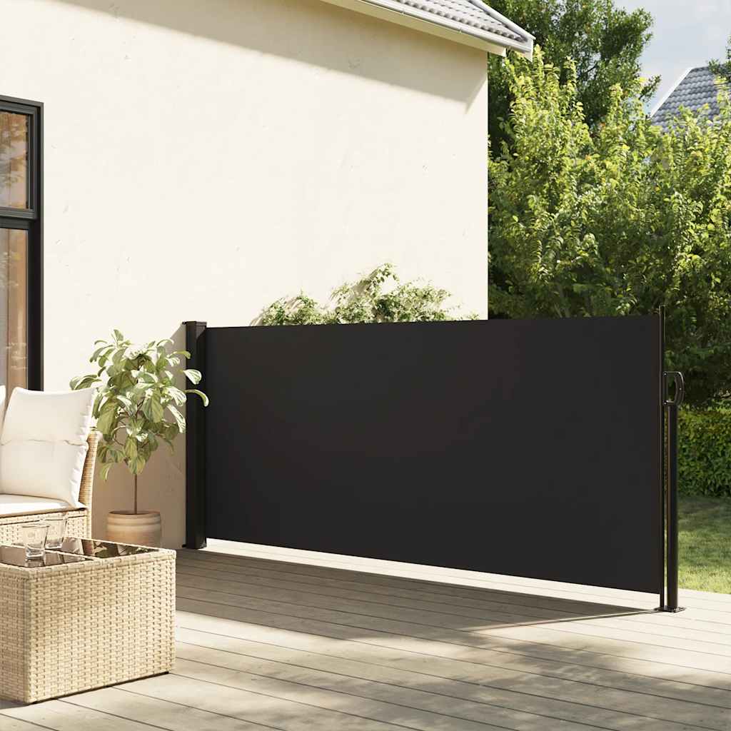 Toldo lateral retrátil 117x300 cm preto
