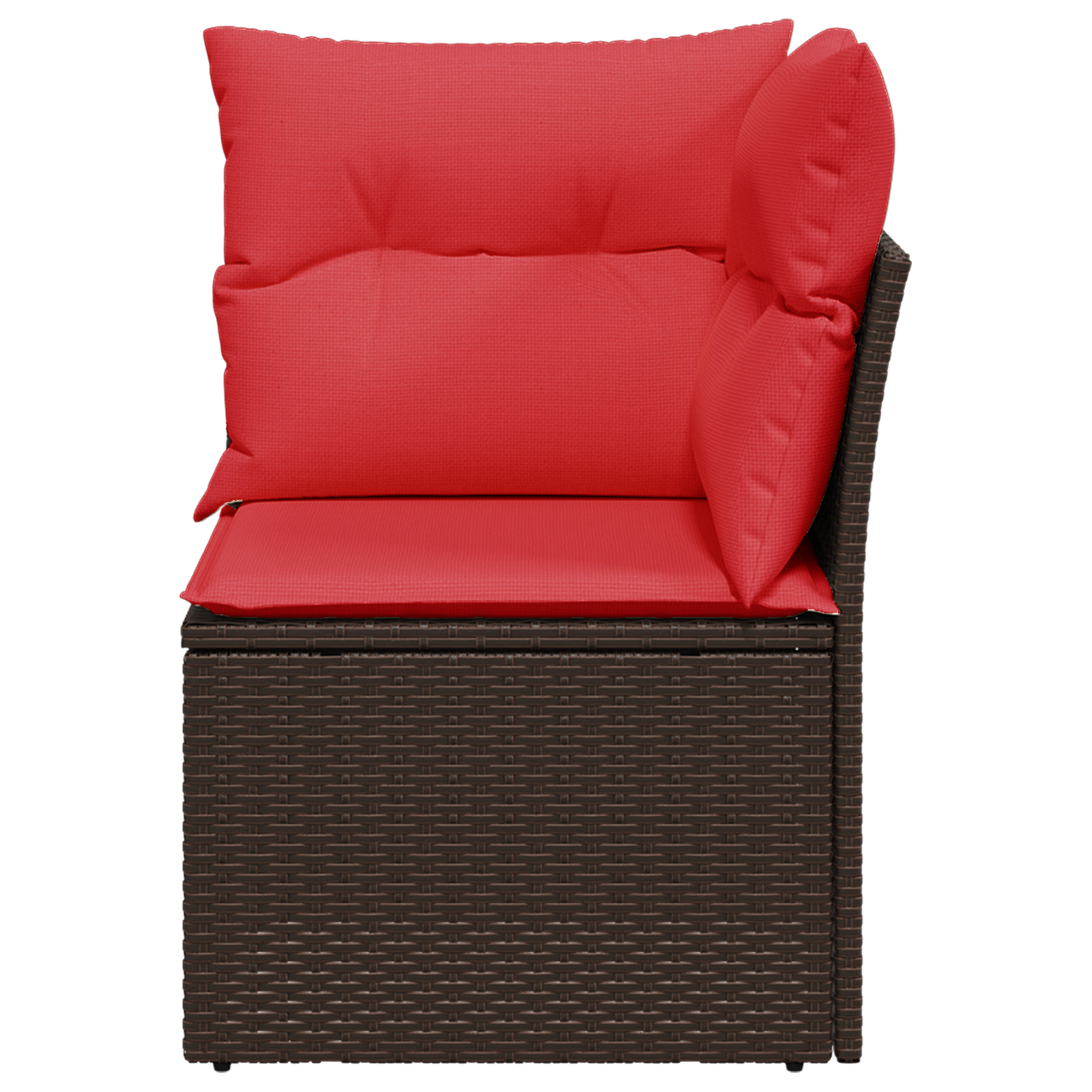 | Sofá de jardim | com almofada castanho 62 x 62 x 69 cm vime PE