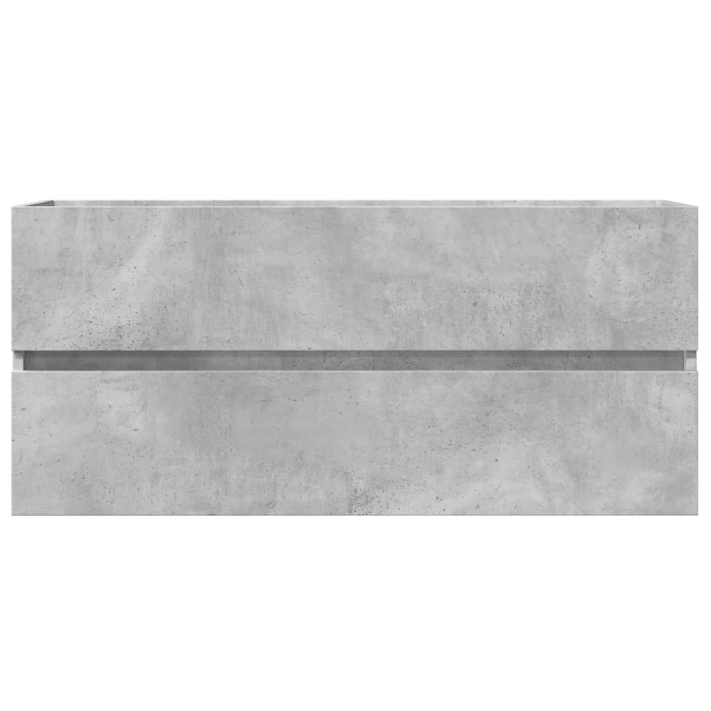 Armário lavatório 100x38,5x45 cm contraplacado cinzento cimento