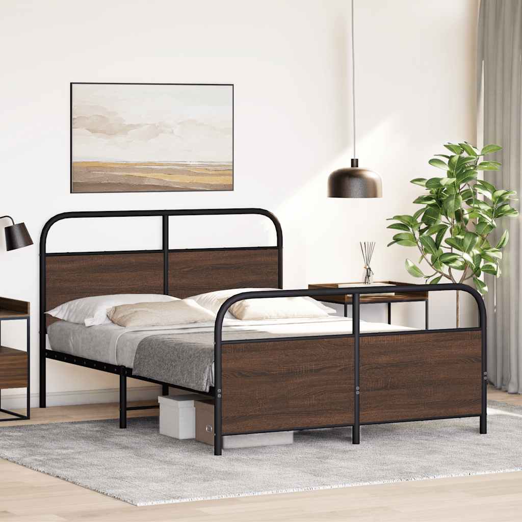Estrutura cama s/ colchão derivados madeira carvalho castanho