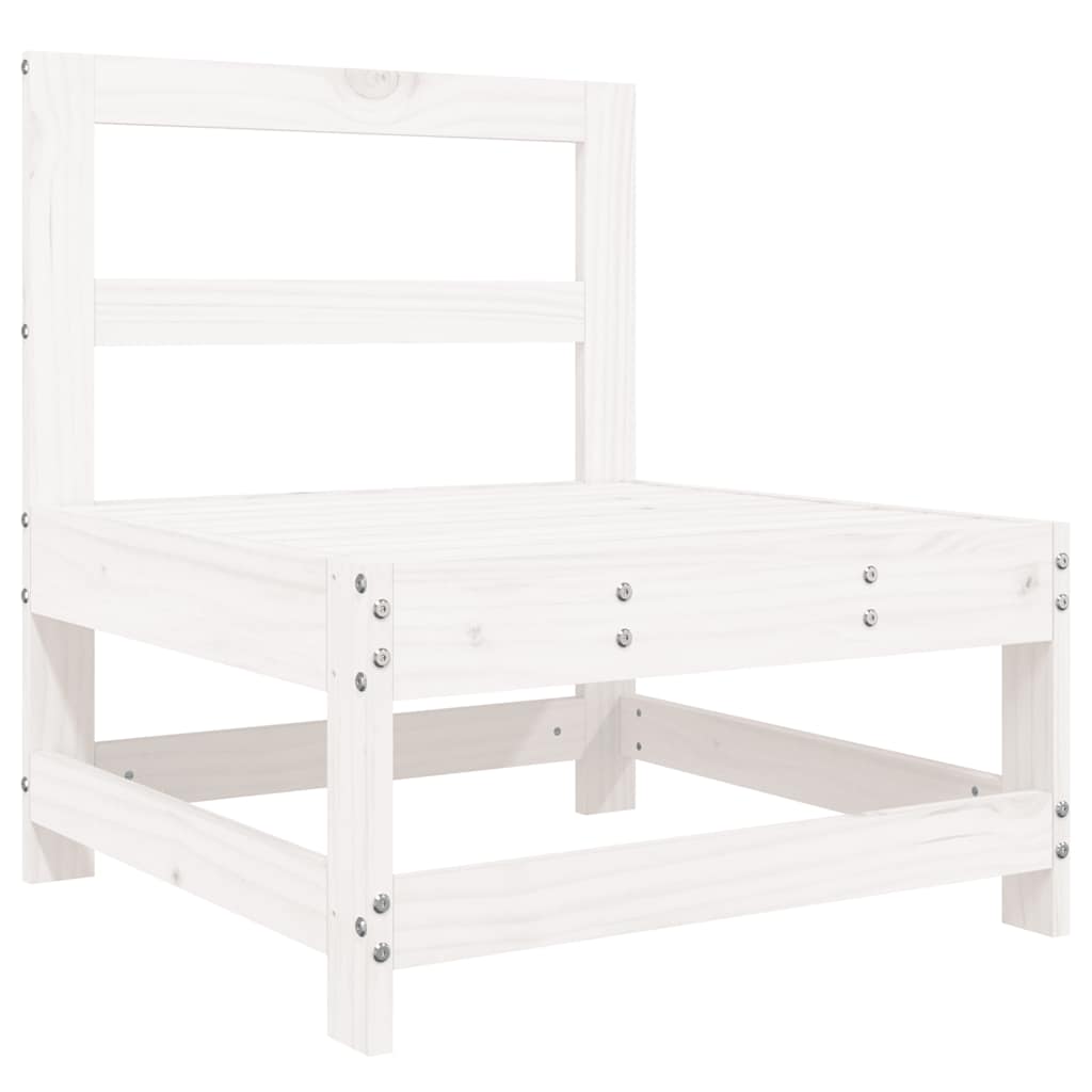6 Pcs conjunto sofás de jardim madeira de pinho maciça branco