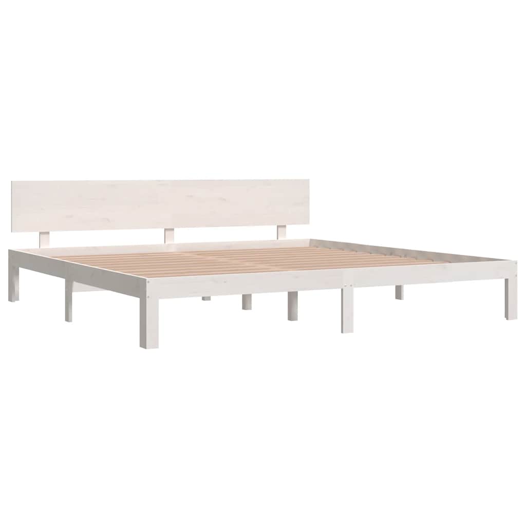 Estrutura de cama 200x200 cm pinho maciço branco
