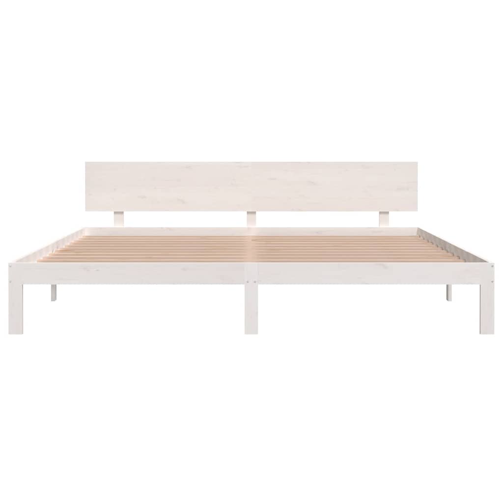 Estrutura de cama 200x200 cm pinho maciço branco
