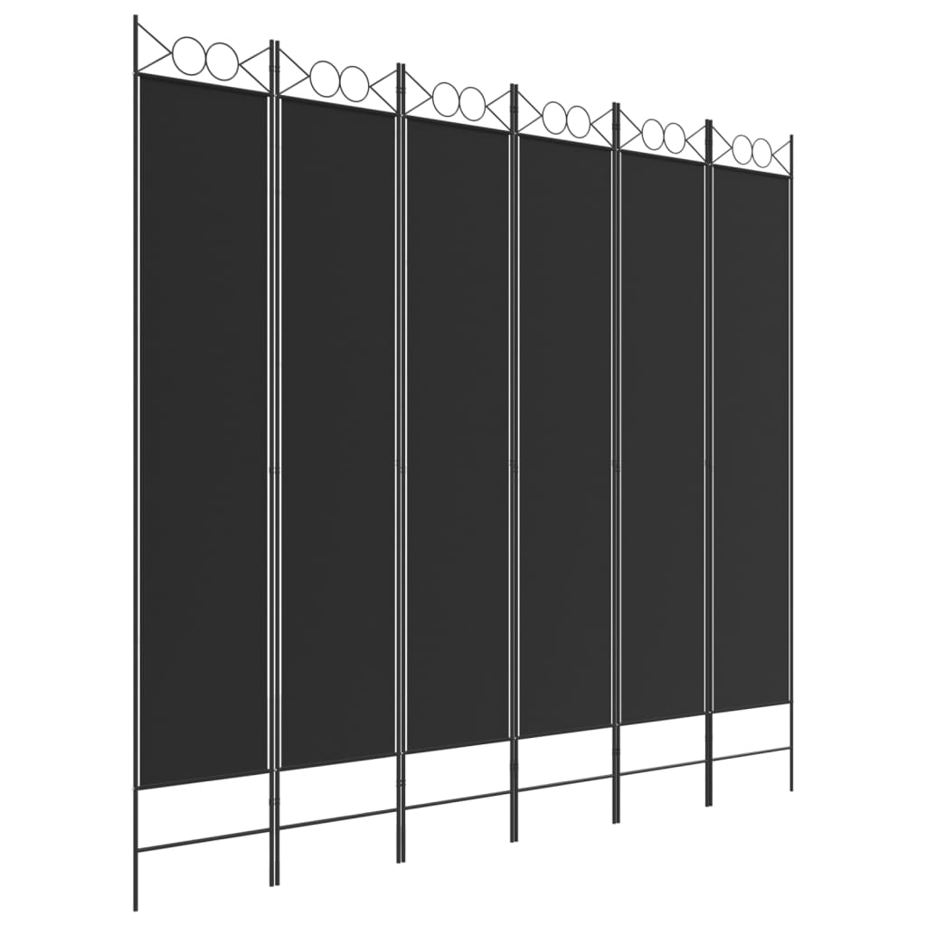 Divisória/biombo com 6 painéis 240x220 cm tecido preto