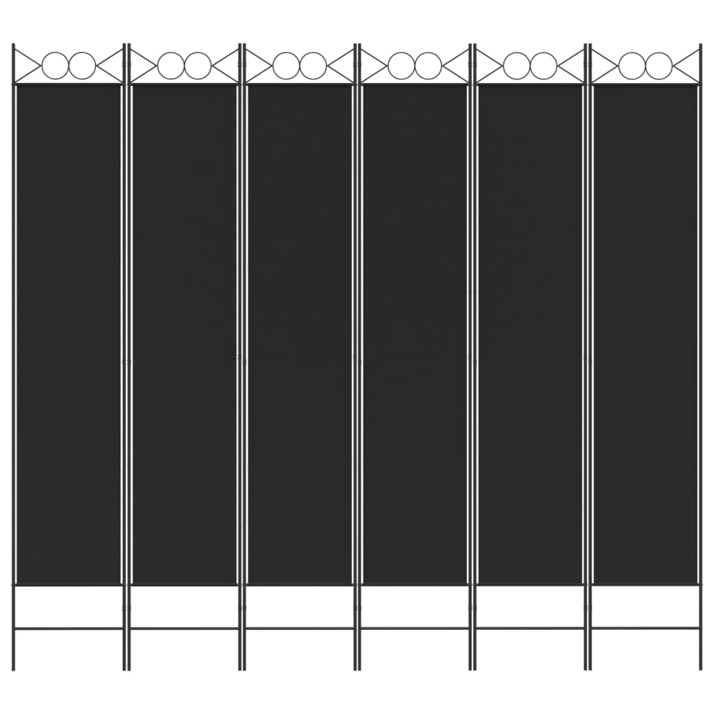 Divisória/biombo com 6 painéis 240x220 cm tecido preto