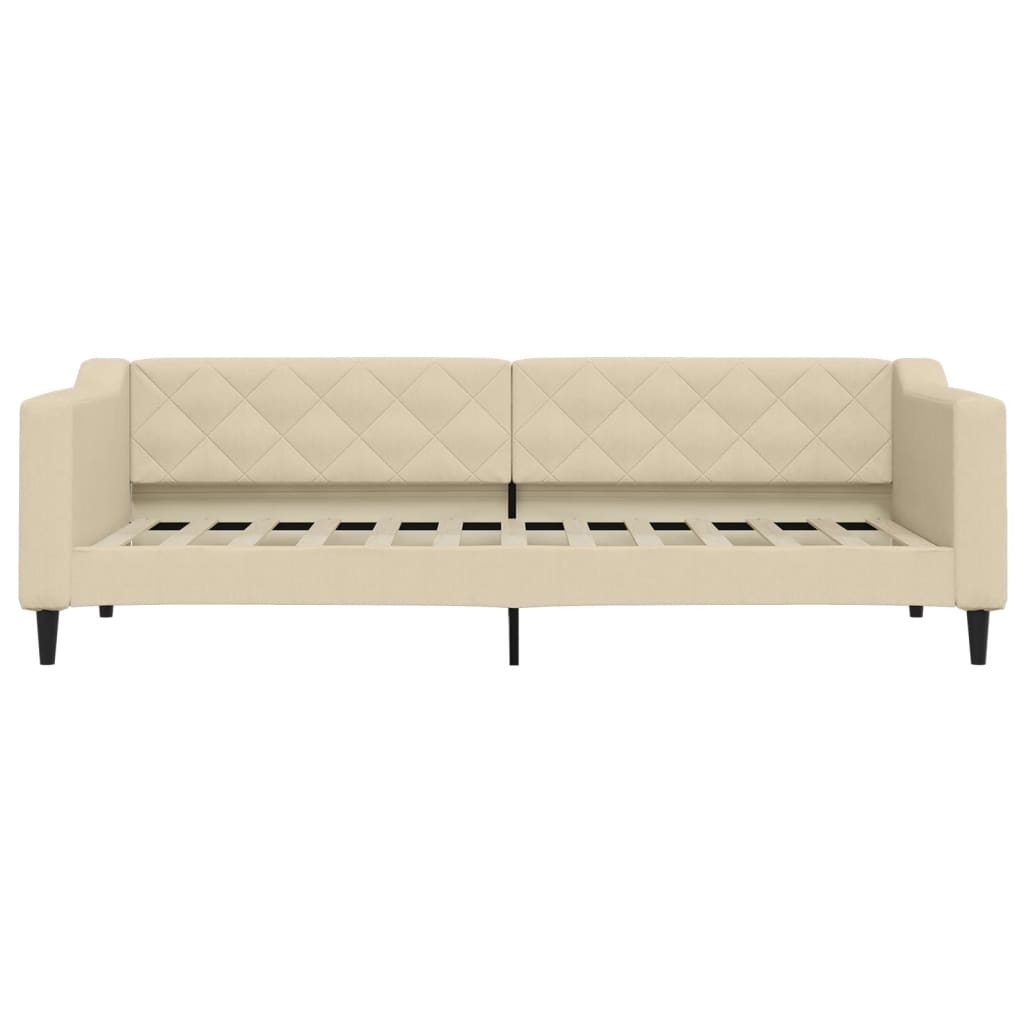 Sofá-cama com colchão 80x200 cm tecido cor creme