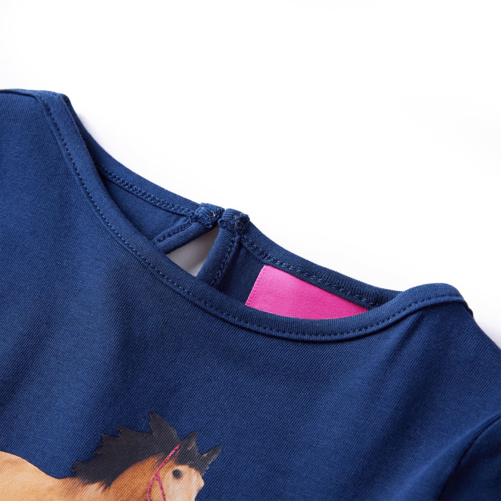 T-shirt de manga comprida para criança azul-marinho 92