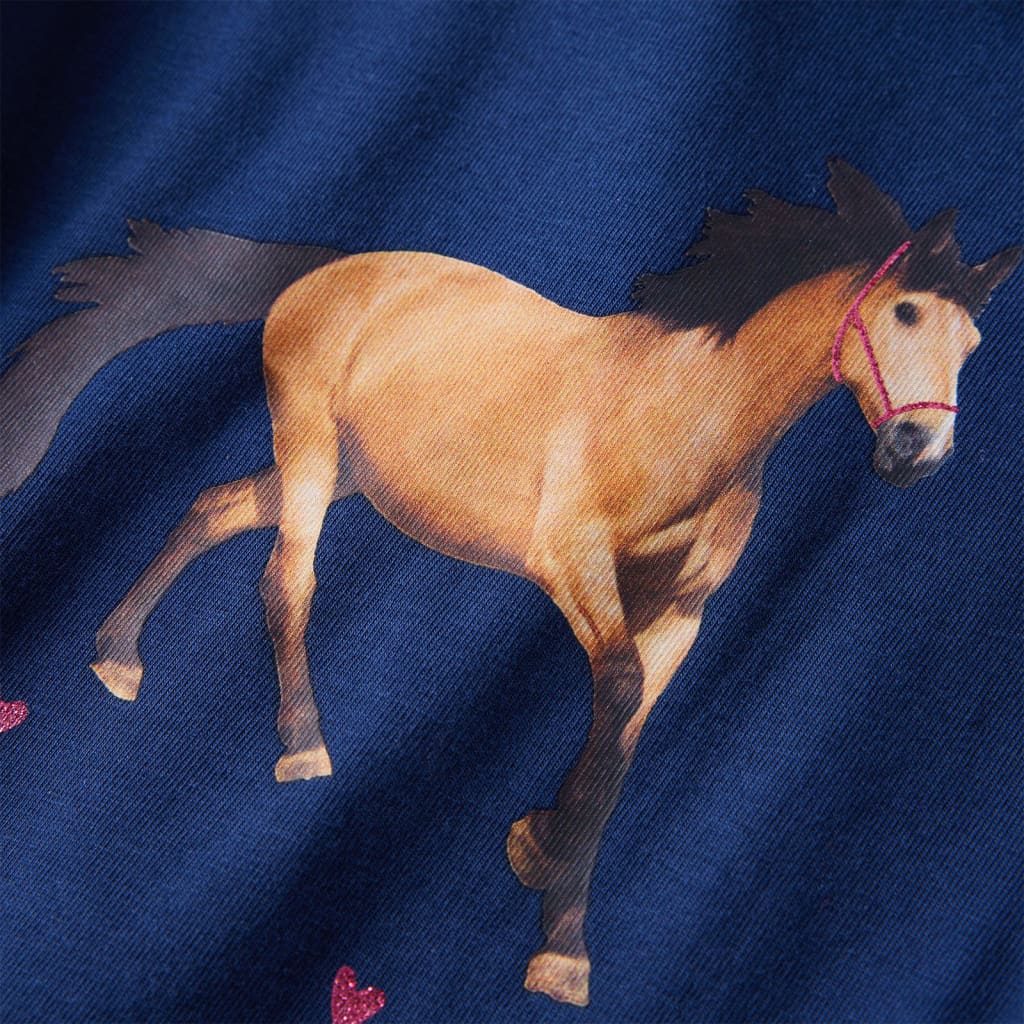T-shirt de manga comprida para criança azul-marinho 92
