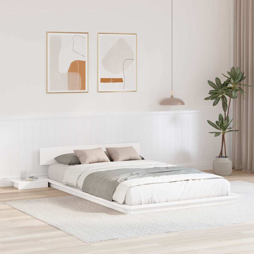 Estrutura da cama branco 120 x 190 cm madeira
