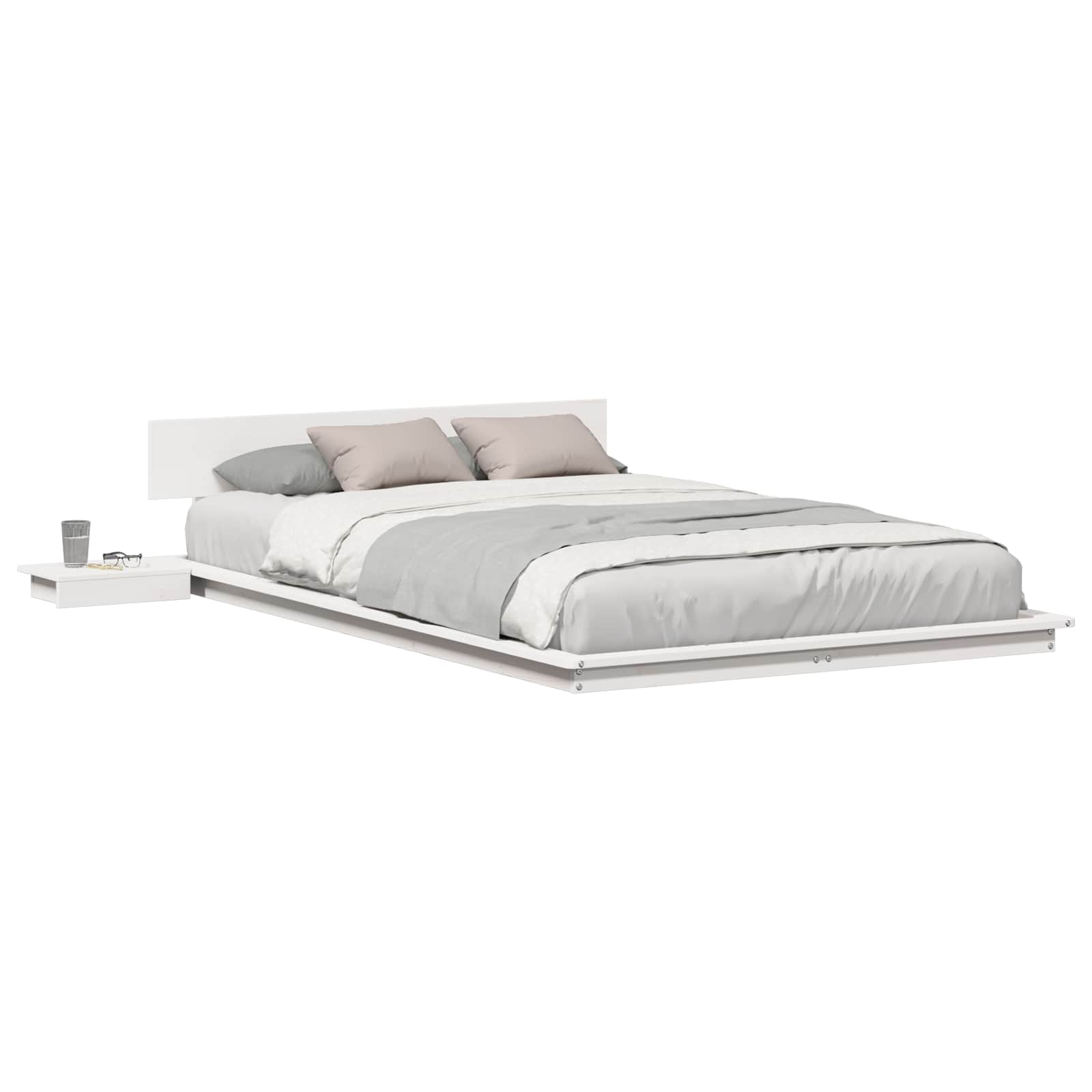 Estrutura da cama branco 120 x 190 cm madeira