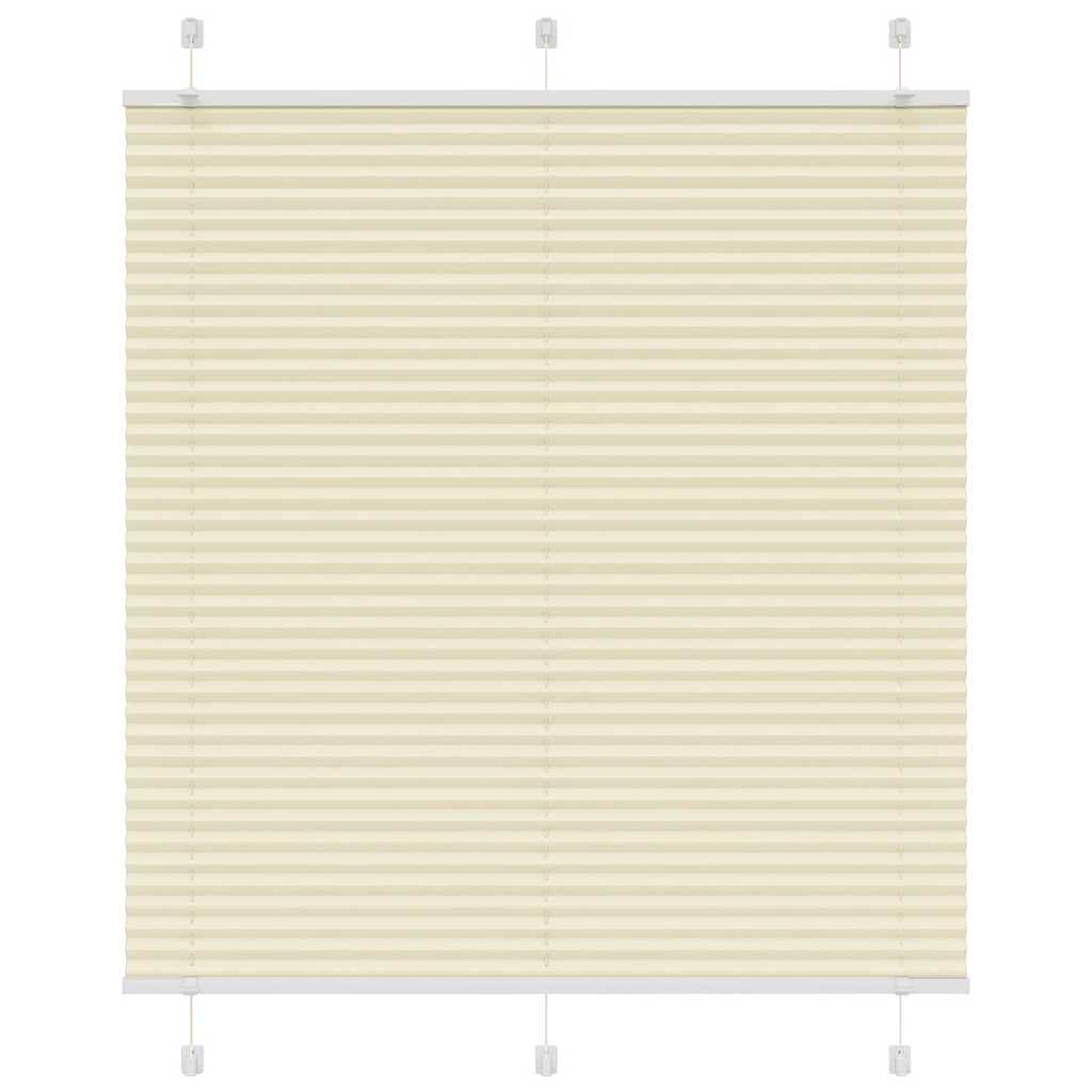 Plissado cego creme 120x100cm largura tecido 119,4 cm poliéster