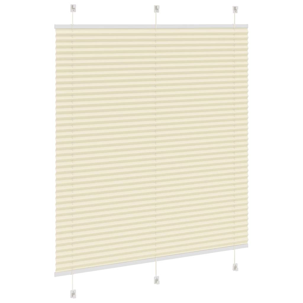 Plissado cego creme 120x100cm largura tecido 119,4 cm poliéster