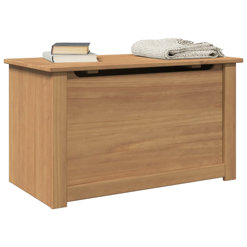 Caixa de arrumação com tampa panama 79x42x46 cm pinho maciço