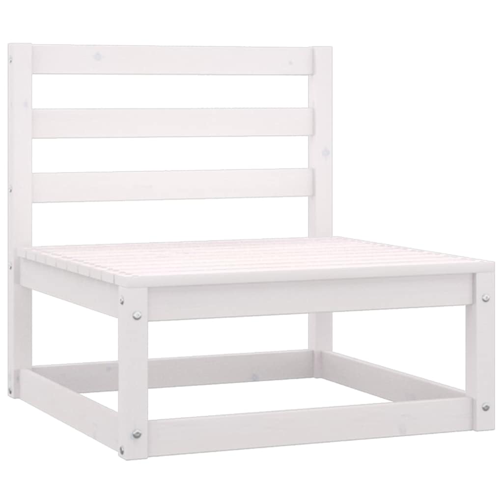 3 Pcs conjunto lounge jardim c/ almofadões pinho maciço branco