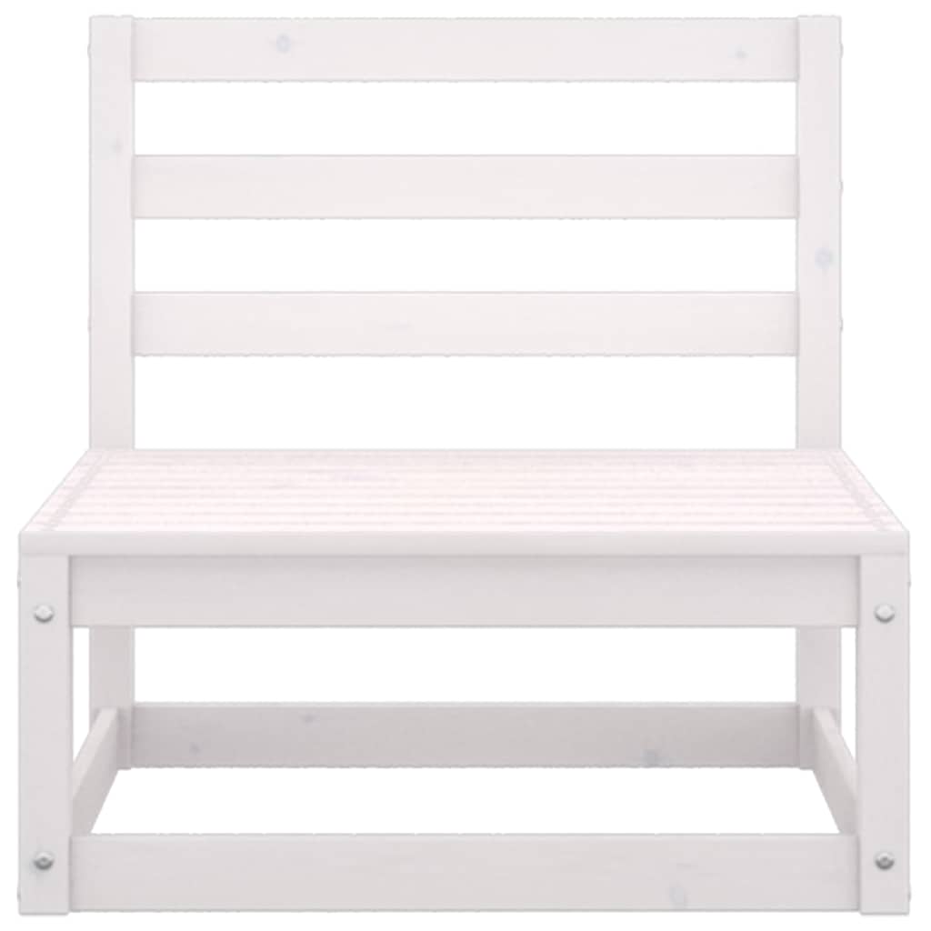 3 Pcs conjunto lounge jardim c/ almofadões pinho maciço branco