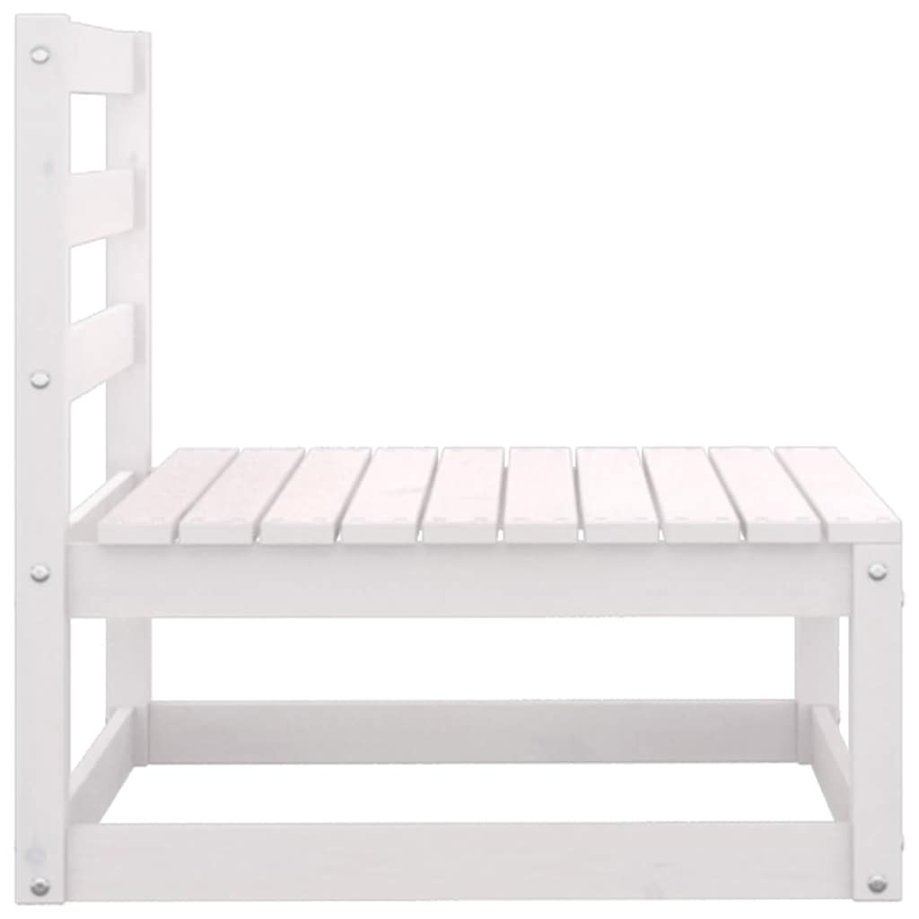 3 Pcs conjunto lounge jardim c/ almofadões pinho maciço branco
