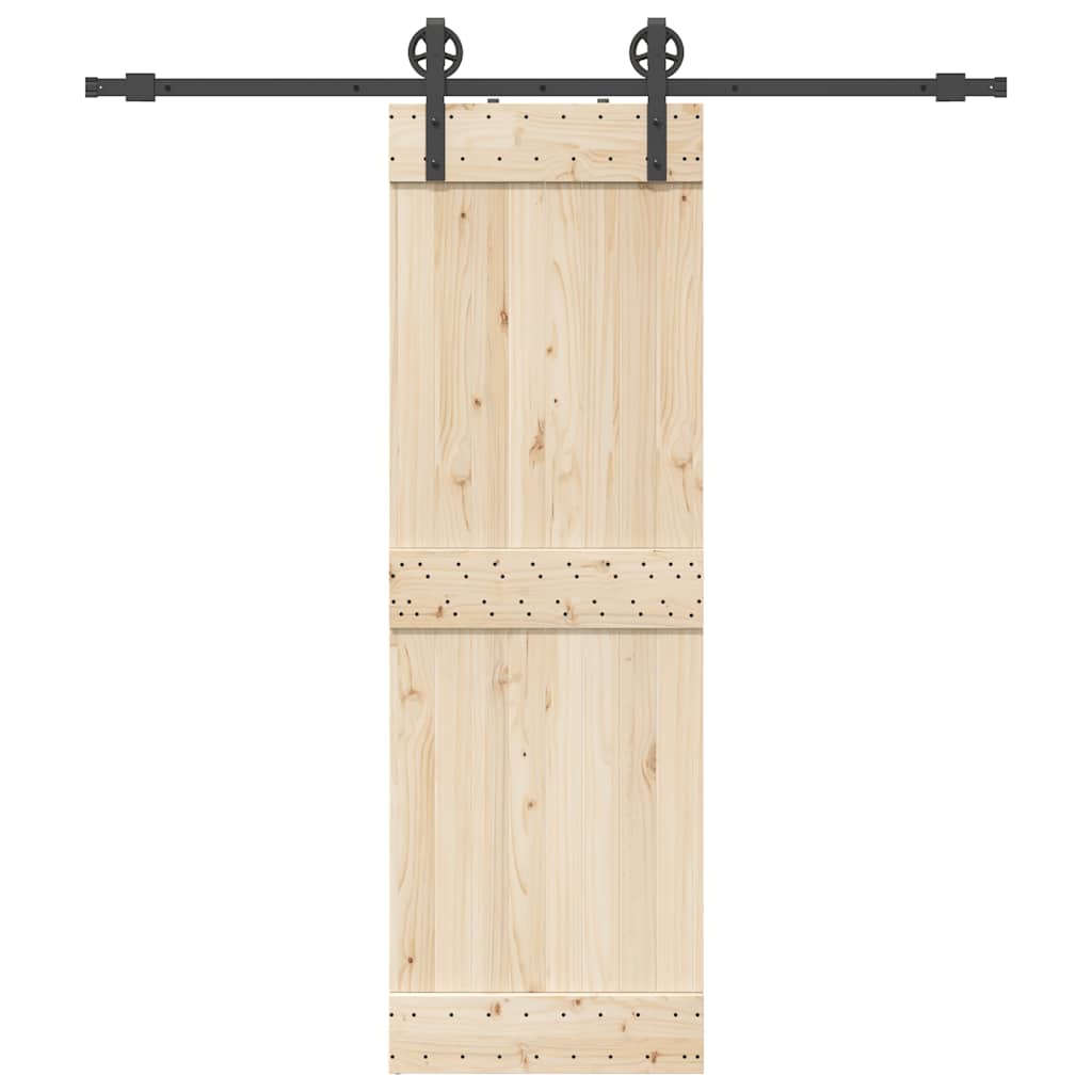 Kit de ferragens para porta deslizante 200 cm aço preto