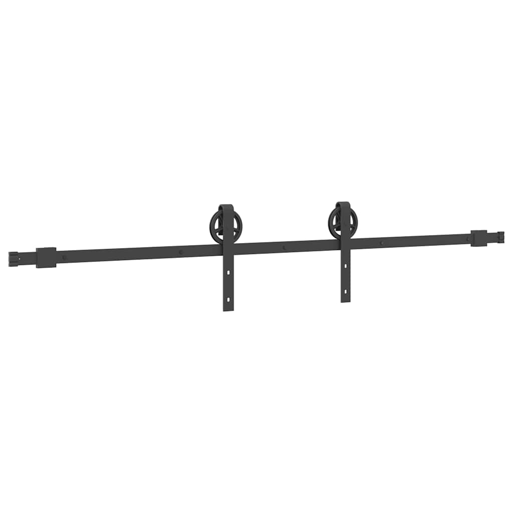 Kit de ferragens para porta deslizante 200 cm aço preto